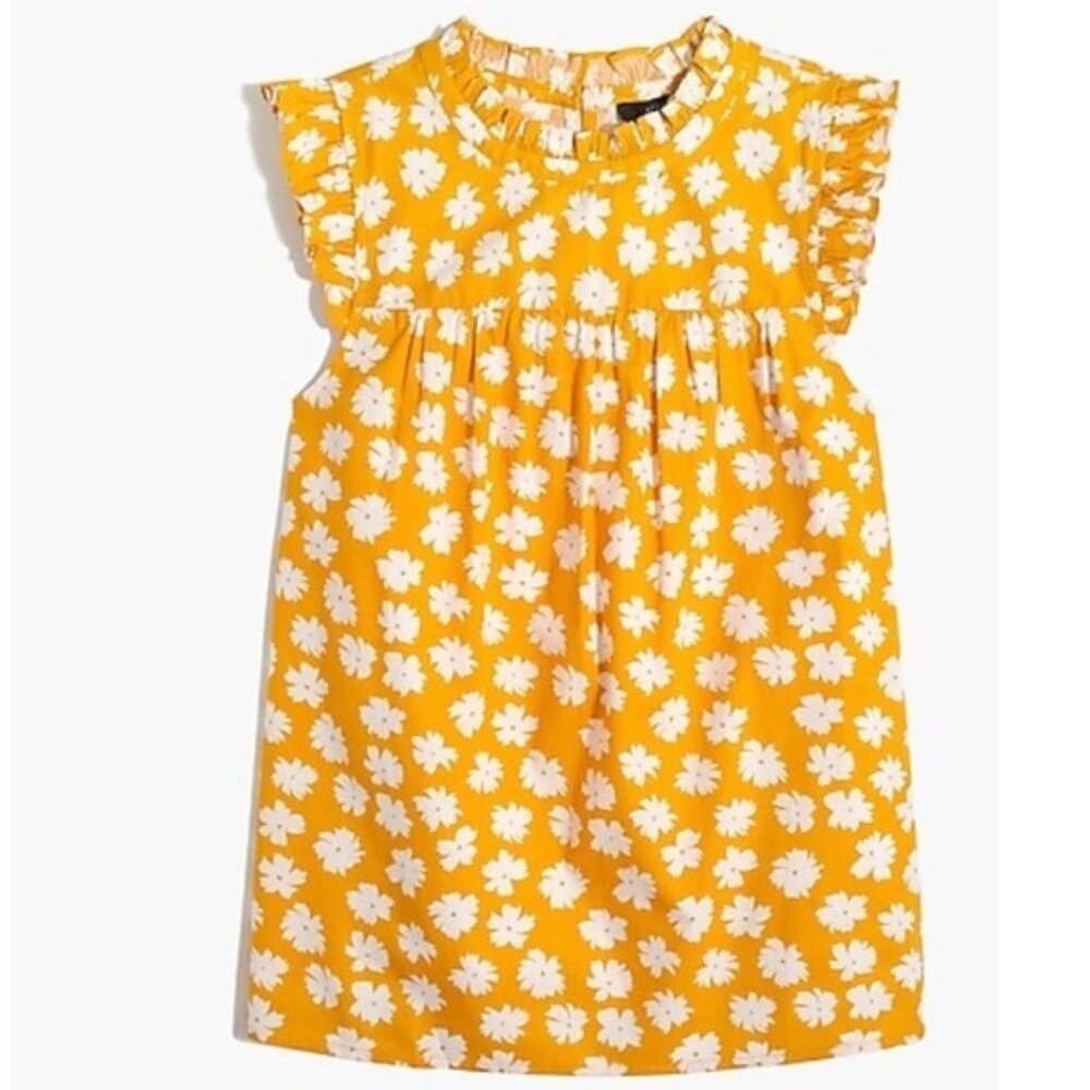 NWT JCREW RUFFLENECK SHIRRED TOP IN COTON POPOLIN SIZE 4